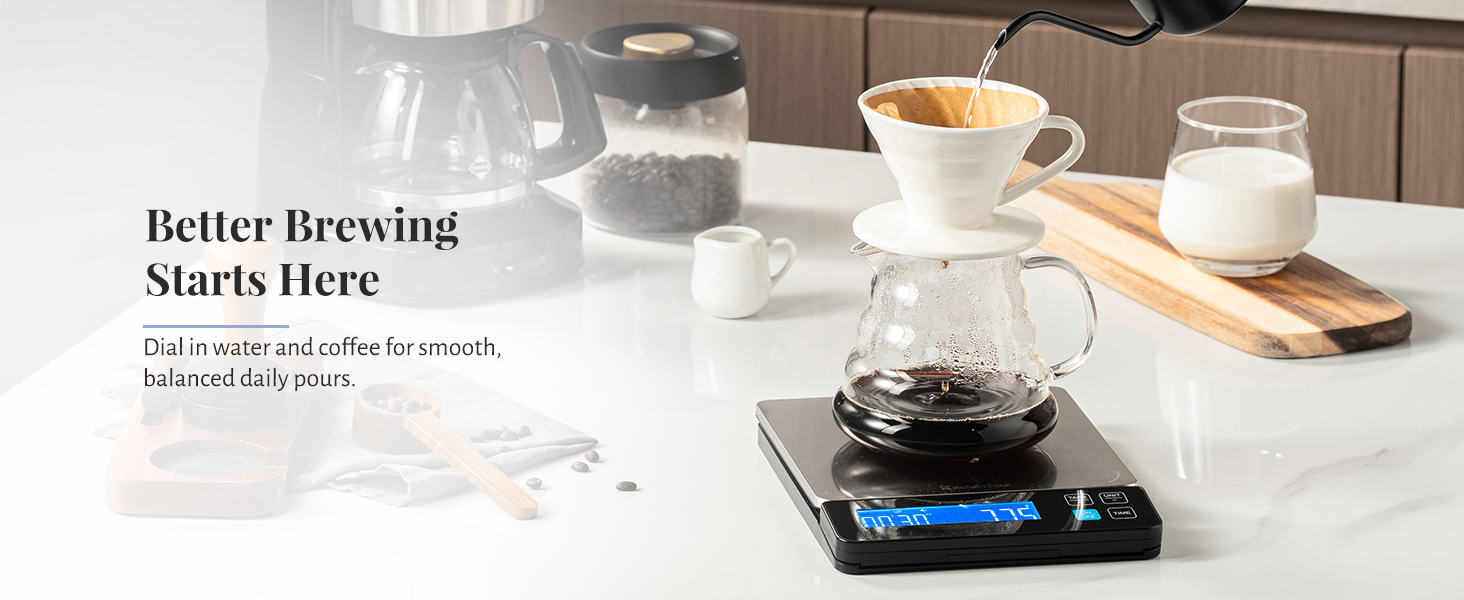 brewing coffee scale with timer