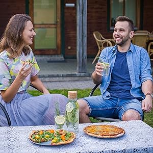Enjoying pizza using pizza peel