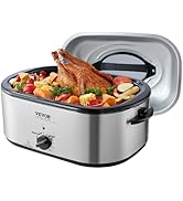 VEVOR Electric Roaster Oven with Defrost & Warm Function, 24 QT Turkey Roaster Oven with Self-Bas...