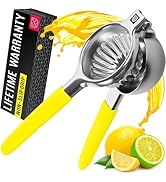 Stainless Steel Lemon Squeezer Press - No Seeds, Pro-Grade, Effortlessly Get Every Drop - Manual ...