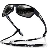 suoso Polarized Sports Sunglasses for Men: UV400 Protection Glasses Womens Wrap Around Goggles fo...