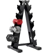 5 Tier Dumbbell Rack, Weight Rack for Home Gym - 260 LBS Capacity - Steel A-Frame Dumbbells Stora...