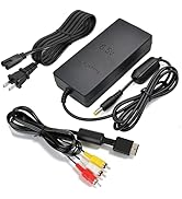 Power Cord and Audio Video RCA AV Cable for PS2,Replacement Power Supply and AV Cable Compatible ...