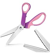 Pinking Shears for Fabric Cutting, Zig Zag Scissors, Scrapbook Scissors Decorative Edge for Adult...