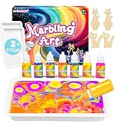 MOMUSE Marbling Paint Art Kit for Kids with Dual Trays, Passed Toxicology, Metallic Gold Water Ma...