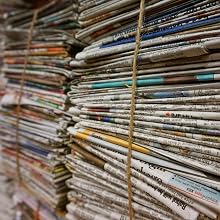 Newspaper bundles for recycle