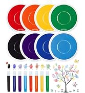 FIVEIZERO 7" Craft Ink Pad Stamps, 8 Color Multicolor Inkpad Set for Stamping on Paper, Wood, Fab...