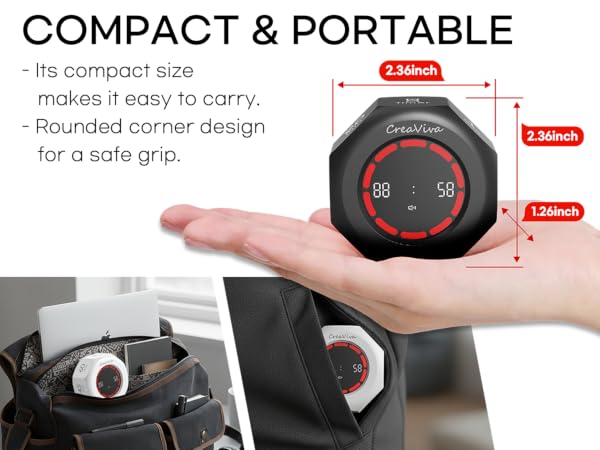 Creaviva digital visual timer with compact and portable design