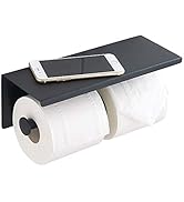SUNTAI Double Toilet Paper Holder with Phone Shelf, 304 Stainless Steel Modern Bathroom Roll Tiss...