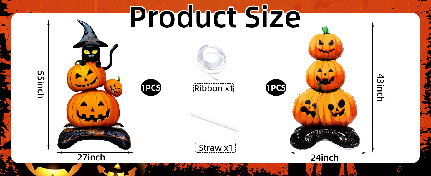 2 Pieces Large Halloween Pumpkin Foil Balloons
