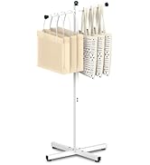 Ansionsol 42-48 Inch Adjustable Height Shopping Bag Rack, Heavy Duty Metal T-shaped Grocery Bag H...