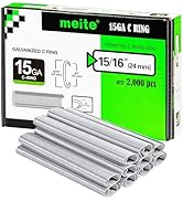 meite 15 Gauge 3/4" Hog Rings, Galvanized Hog Ring Staples for SC7C, SC7C-I2 Hog Ring Stapler, C ...