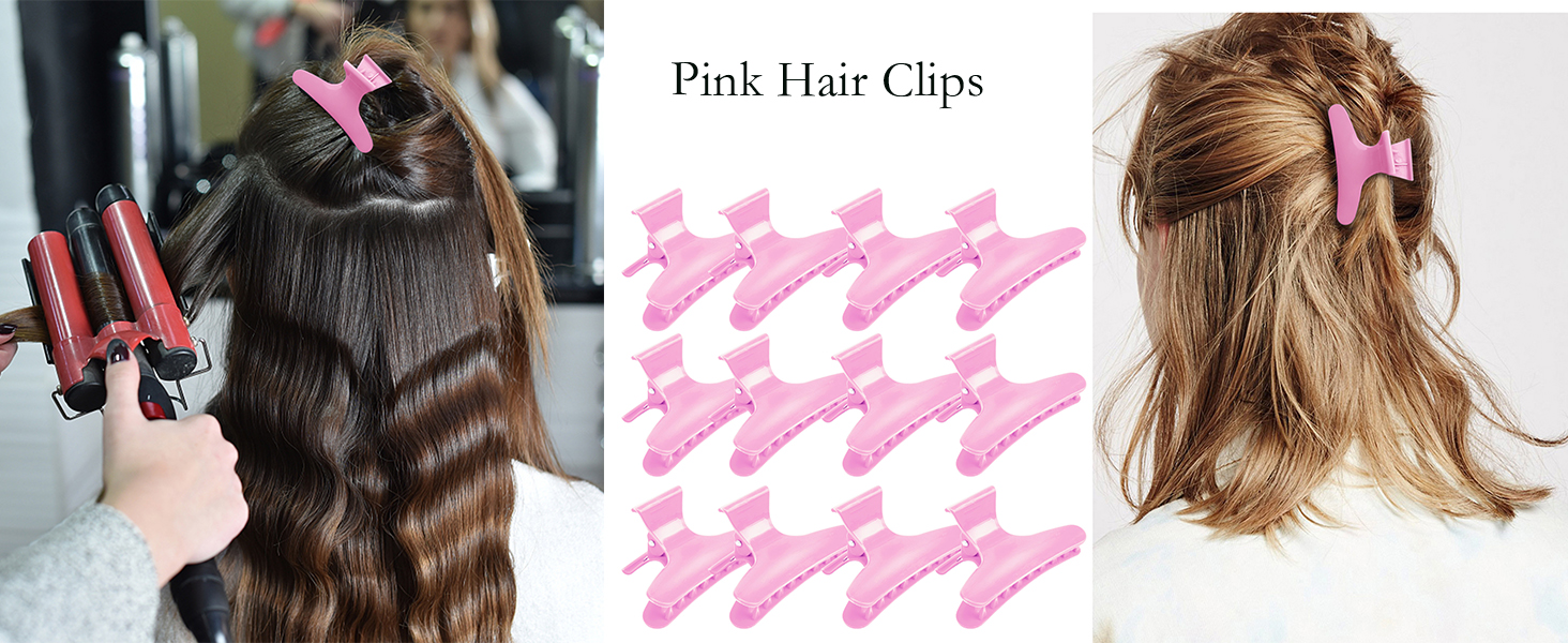 Pink hair clips