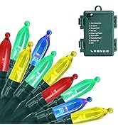 LOENDE 50-Count 8 Modes Christmas Lights with Timer, 18ft Battery Operated String Light Mini Ligh...