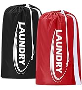 Sylfairy 2 Pack XL Laundry Bag with Strap,Heavy Duty Travel Laundry Bag,Rip-Stop Dirty Clothes Sh...
