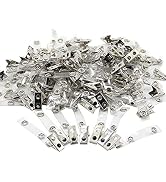 Happy Trees 100pc Metal Badge Clips with Strap Clear ID Strap Clip Adapter