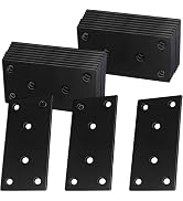 50-Pack Black Flat Mending Plates,Stainless Steel Straight Mending Plates,Heavy Duty Metal Bracke...