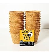 growbycoco 4 Inch 20 Pots Pack Coconut Coir Plant Pots, Moisture Retention, High Aeration, 100% N...