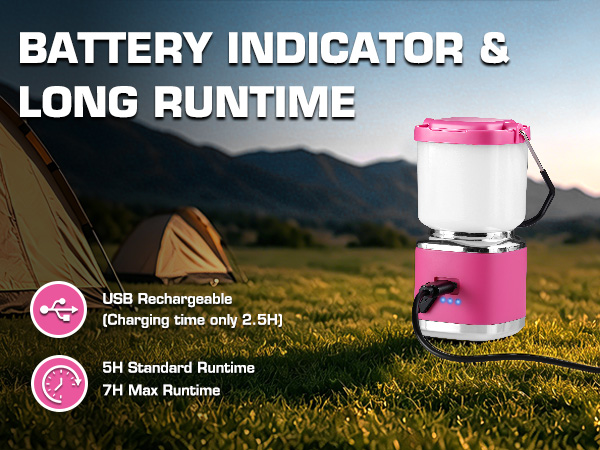 Battery indicator & long runtime