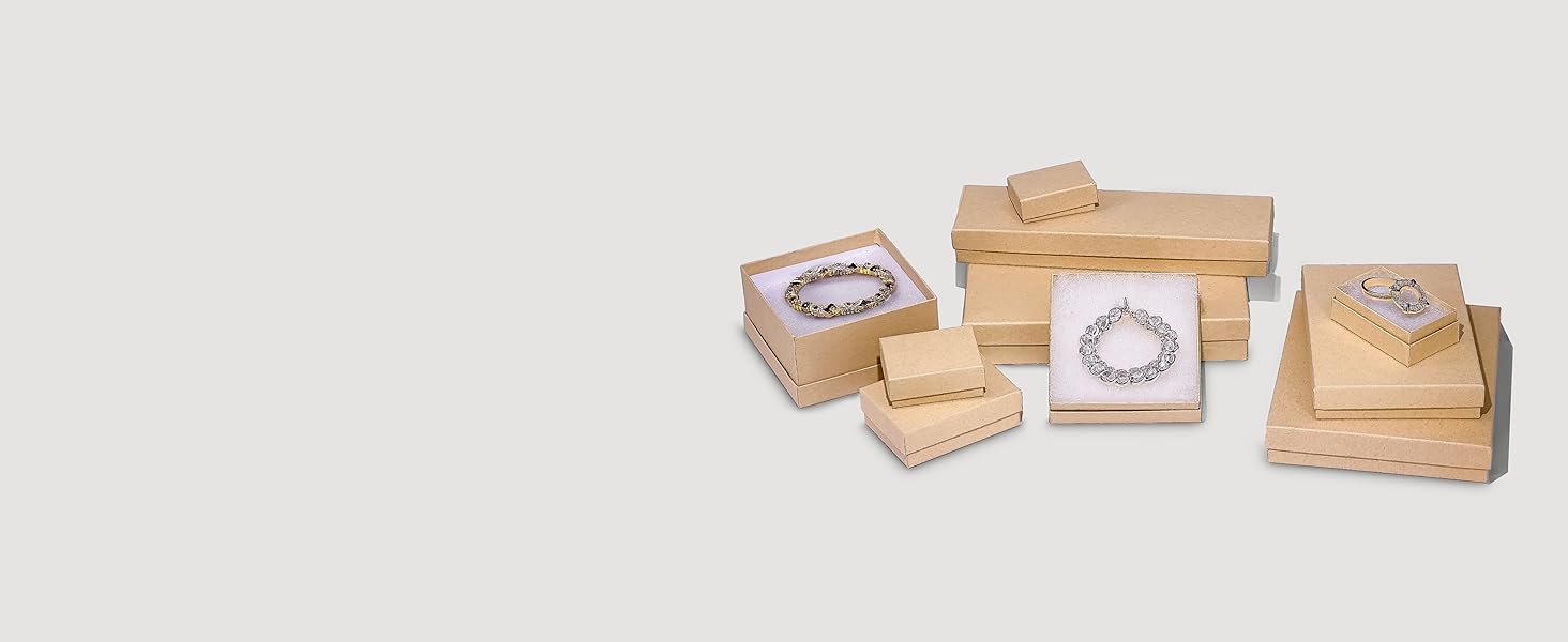 cotton insert filled kraft paper jewelry gift box case