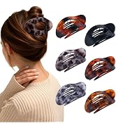 AWAYTR Flat Hair Clips For Women Lay Flat Claw Clip for Hair 6Pcs Round Large Hair Claw Clips (Gl...