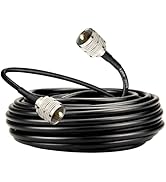 Boobrie 32.8ft UHF Male to Male Coaxial Cable UHF PL259 to PL259 Low Loss LMR200 Equivalent, 50 O...