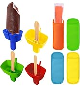 8 Pack Popsicle Holders for Kids and Ice Pop Sleeves Set,Silicone No Drip Holders,Neoprene Sleeve...