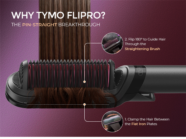 TYMO Flat Iron Hair Straightener Brush