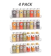 Sezanrpt Acrylic Wall Spice Rack Organizer, Seasoning Rack Shelf Organizer, Clear Wall Mounted Sp...