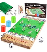 Horse Race Board Games: Horse Racing Board Games with 11 Luxury Metal Horses Game for Adults Teen...