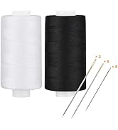 Simthread All Purpose Thread Polyester 400 Yards Each (1 White 1 Black)