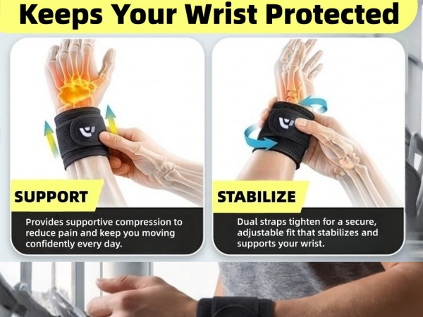 Breathable Adjustable Wrist Support Brace for Weightlifting, Ideal for Fitness, Typing, and Gaming