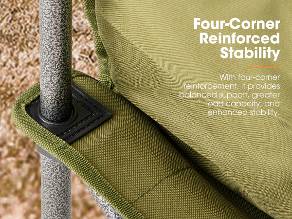 SAN HIMA Double Camping Chair for 2 Person Green - four-corner reinforced stability