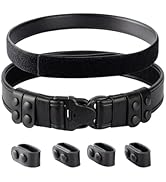 TACNEX Plain Black Duty Belt w/Hook Lining 2" Police Law Enforcement Duty Belt w/ 4 Belt Keepers ...