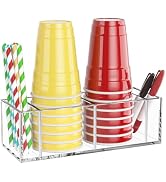 KOTEMON Cup Holder with Marker Slot - Mark Your Cup and Drink Up Countertop Double Cup Holder Org...