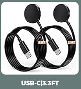2 Pack USB C for Samsung Galaxy Watch Charger Compatible with Watch 8/8 Classic/Ultra/7/6/6 Class...