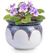 BUYMAX African Violet Pots, 6 inch Ceramic Easy Self Watering Plant Pot for Busy Plant Lovers, Au...