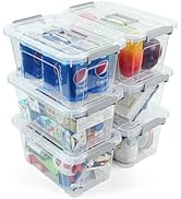NUMIFUN Plastic Storage Bins with Lids 6 Pack Storage Organizer, 7 Quart Stackable Storage Bins w...