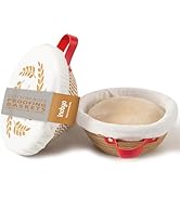 Inobyo Banneton Bread Proofing Basket Set of 2, 9" Round Cotton Rope Proofing Baskets with Liners...