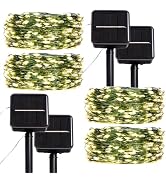 ZELUXDOT Solar String Lights for Outside,33FT 100LEDs (4 Pack) Solar Fairy Lights,Waterproof 8 Mo...