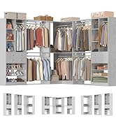 Large Closet System with Corner(3 Sets), 90.5