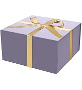 Gift Box with Lid 8x8x4 Inches, Magnetic Gift Box with Ribbon for Presents,Bridesmaid Gifts Box,B...