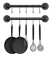 OROPY Wall Mounted Pot Pan Rack 21'' Set of 2, Industrial Utensils Wall Hanger Iron Pipe Kitchen ...