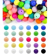 180PCS FIVEIZERO Silicone Beads – 30 Colors 12mm Round Rubber Beads Bulk for DIY Crafts, Keychain...