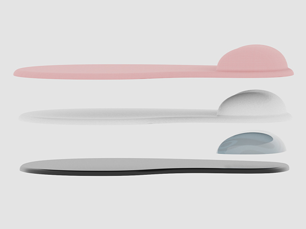 Office Mousepad with Gel Wrist Support Pink Boom Detail