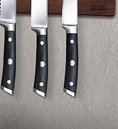 Magnetic Knife Holder for Wall 12 Inch, HOSHANHO Powerful Magnetic Knife Strip, Acacia Wood Magne...