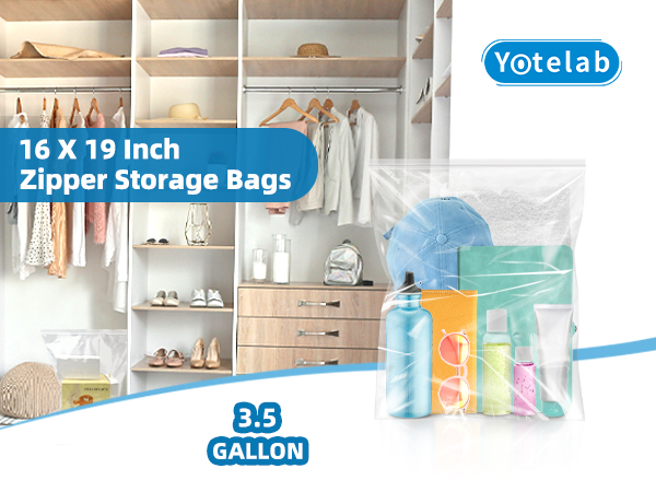 3.5 GALLON ZIPPER STORAGE BAGS