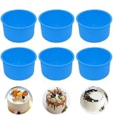 Staruby Silicone Mini Round Cake Molds, 4 Inch, Blue, Reusable, Non-Stick, Microwave, Oven, Freez...