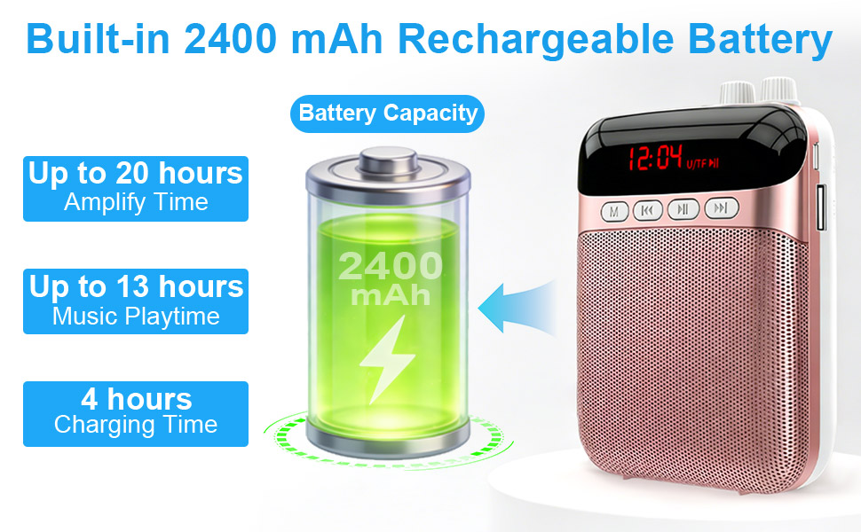Bluetooth voice amplifier for teachers