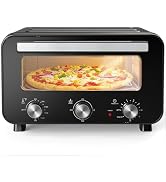 Sweetcrispy Countertop Pizza Oven Indoor, 1600W, 750°F High Heat Pizza Maker with Pizza Stone & P...